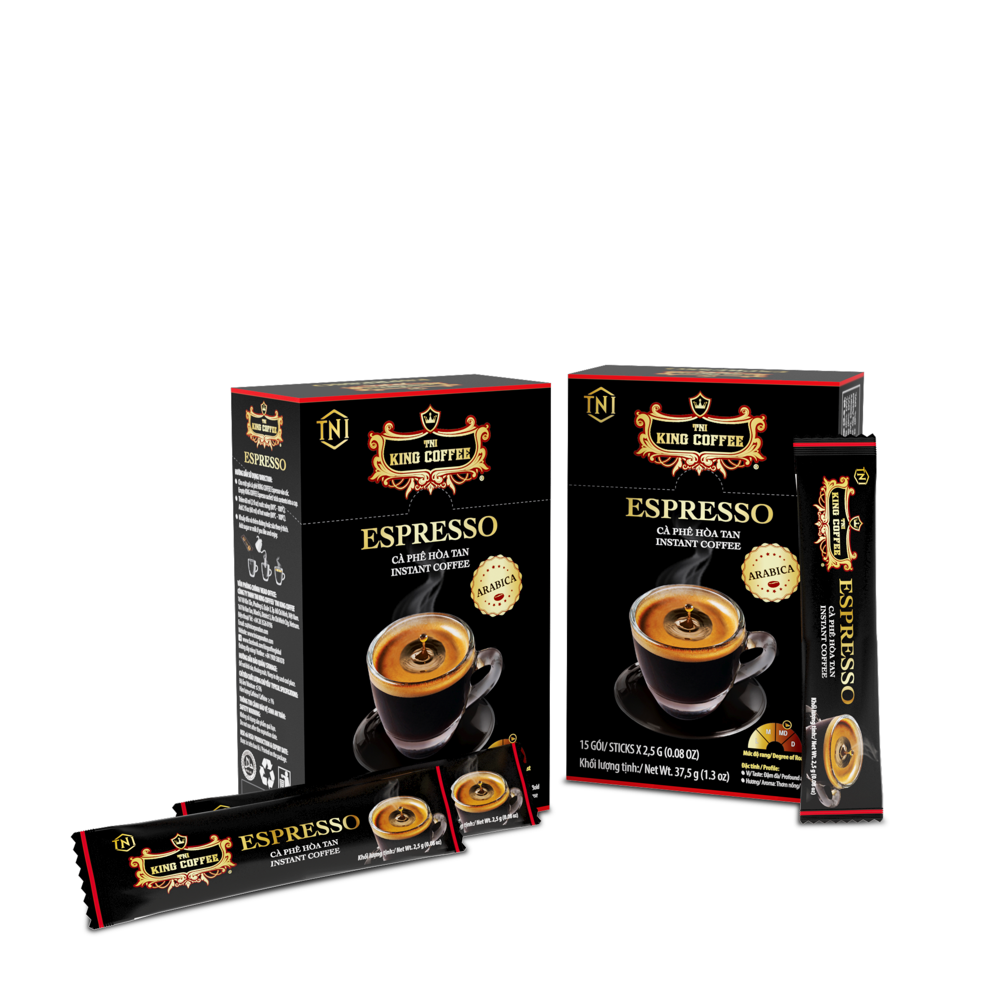 Gói Cà Phê Hòa Tan Espresso KING COFFEE – Hộp 15 gói x 2.5g