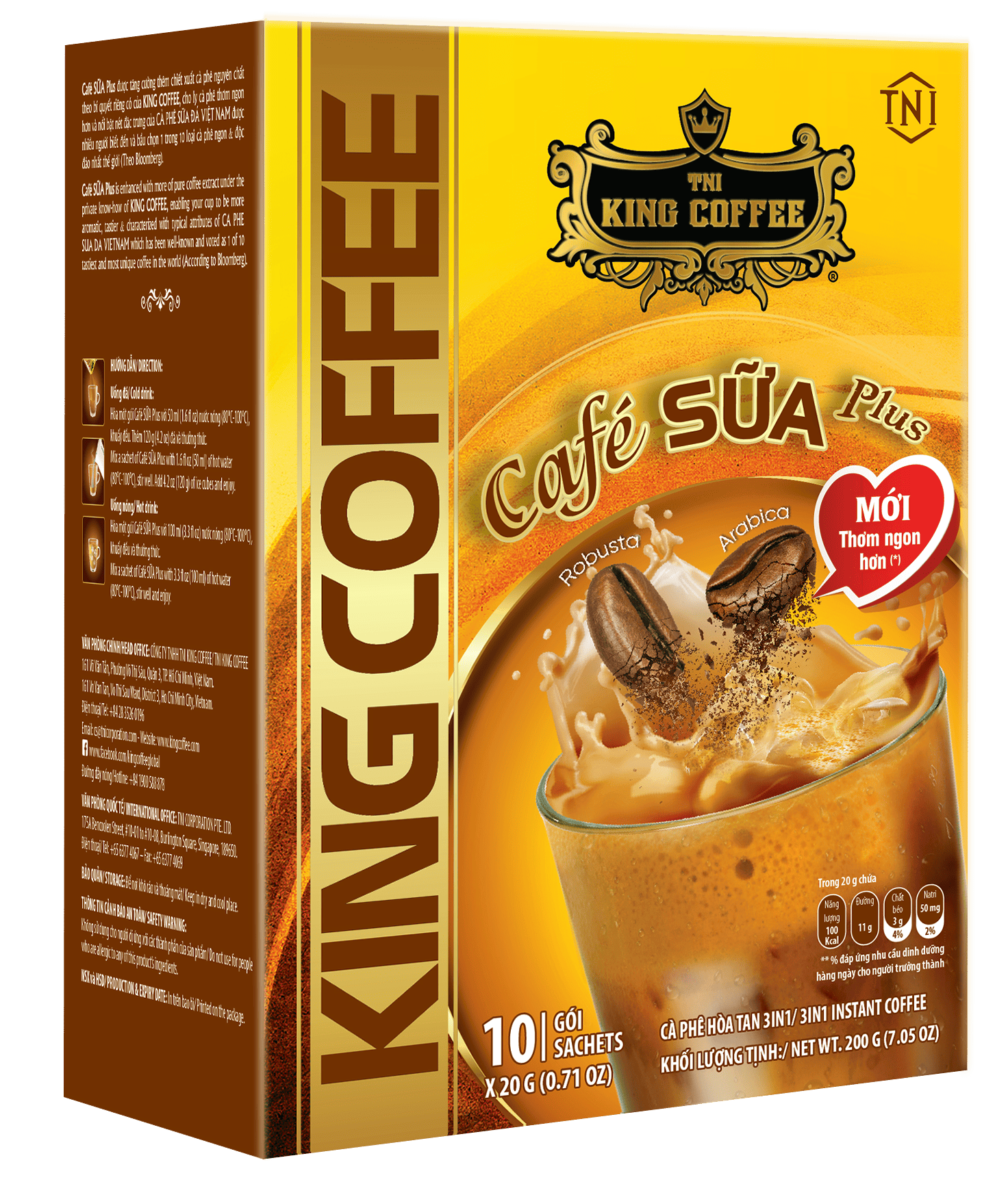 KING-COFFEE-Cafe-SUA-Plus-Hop-200g-1-day-x-10-sachets-x-20g-hop-10sachets.png Hộp Cà Phê Sữa Hòa Tan PLUS 3IN1 KING COFFEE - Hộp 10 gói x 20g