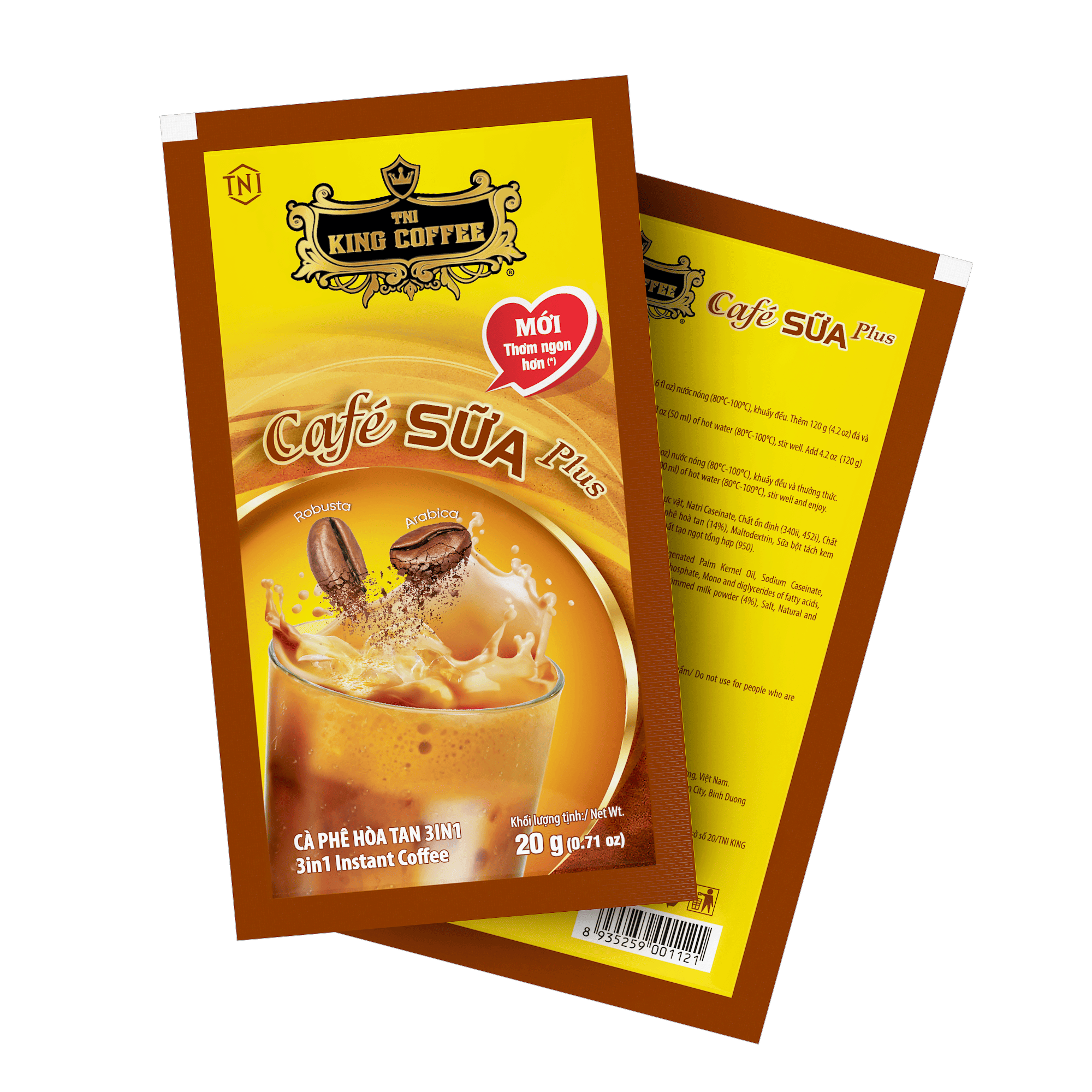 KING-COFFEE-Cafe-SUA-Plus-Tui-1kg-50-sachets-x-20g-sachet.png Gói Cà Phê Sữa Hòa Tan PLUS 3IN1 KING COFFEE - Túi 1kg (50 gói x 20g)