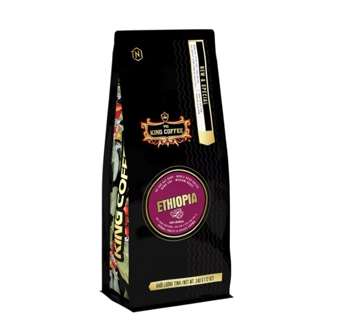 Cà Phê Hạt Rang Ethiopia KING COFFEE - Túi 340g