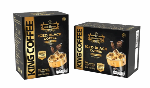 Cà Phê Hòa Tan Iced Black KING COFFEE - Hộp 160g (10 gói x 16g)