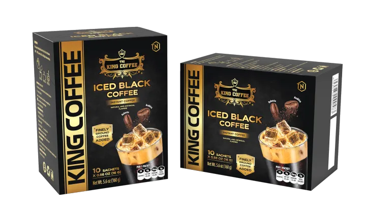Cà Phê Hòa Tan Iced Black KING COFFEE - Hộp 160g (10 gói x 16g)