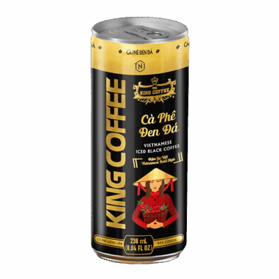 Cà Phê Đen Đá đậm gu Việt Uống Liền KING COFFEE - Lon 238ml - Lốc 6 lon