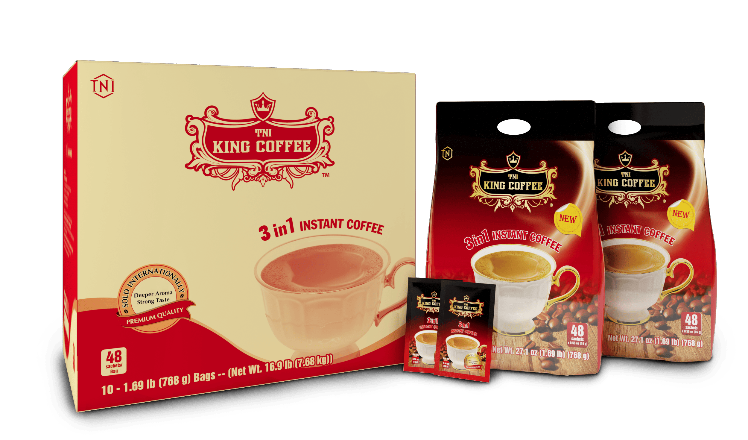 King-coffee-3in1-instant-Bag-48-sachets-x-16gr-sanchets-carton.png Thùng Cà Phê Hòa Tan 3IN1 KING COFFEE - Túi 48 gói x 16g