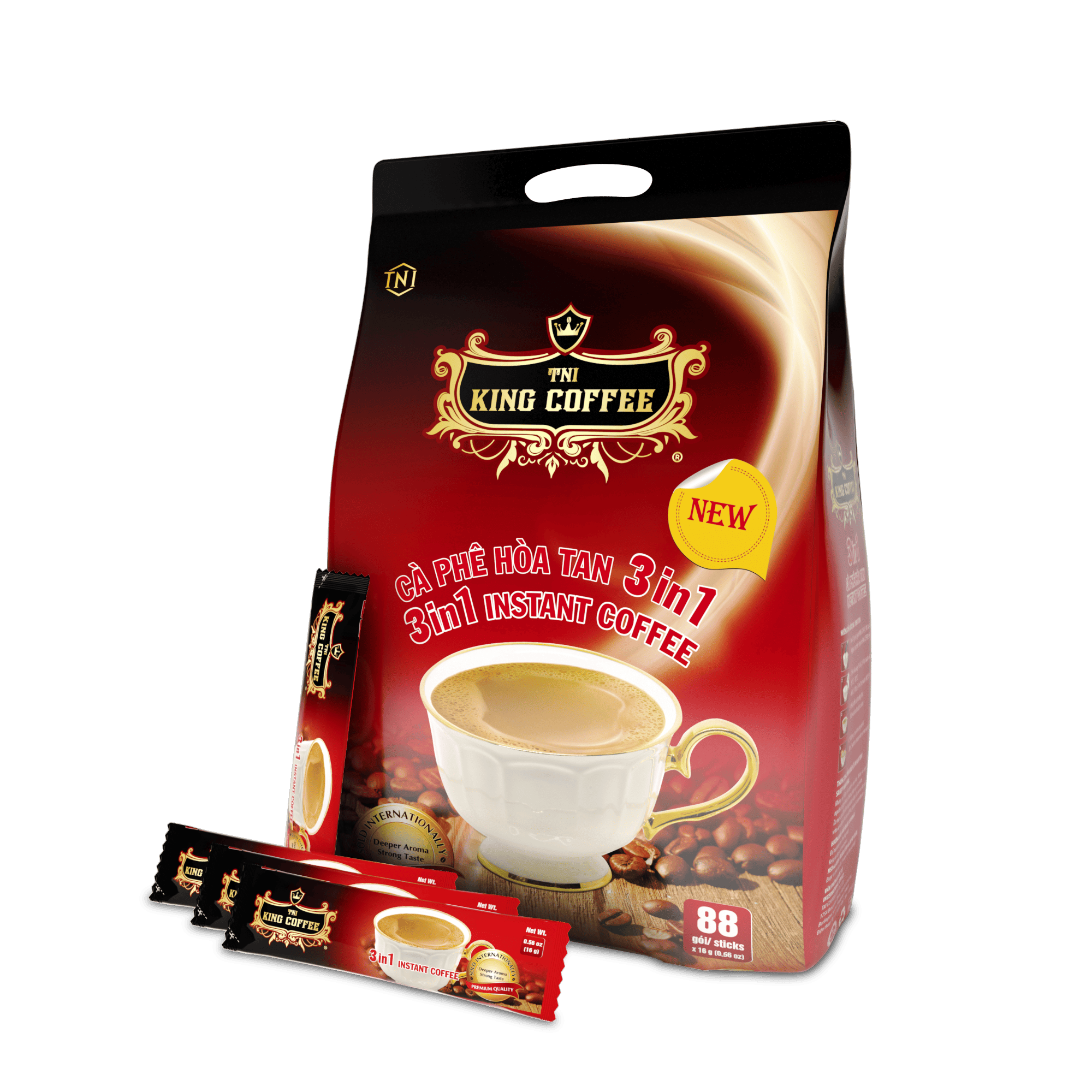 King-coffee-3in1-instant-Bag-88-sticks-x16gr-bagsticks.png Gói Cà Phê Hòa Tan 3IN1 KING COFFEE - Túi 88 gói x 16g