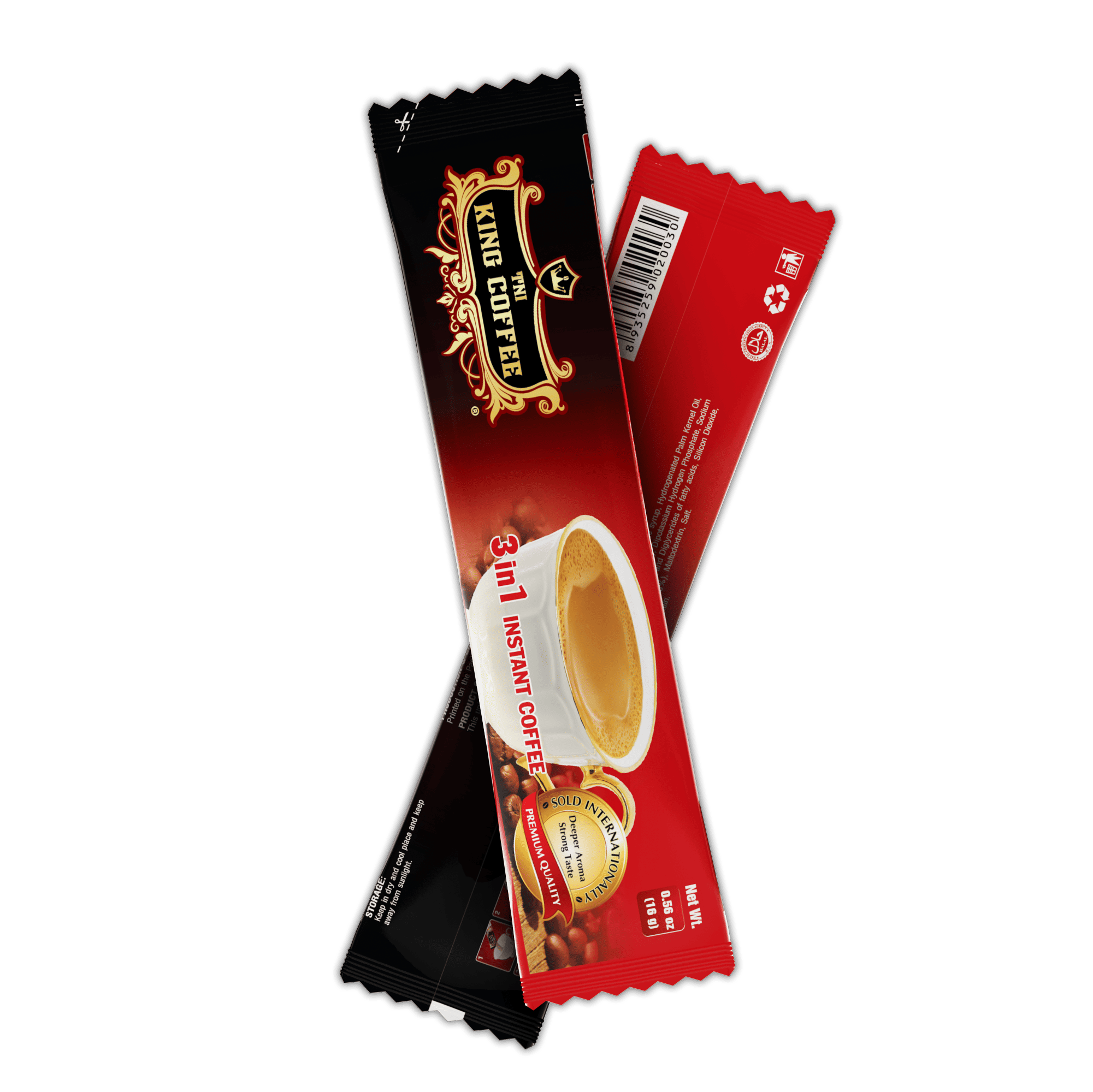 King-coffee-3in1-instant-Bag-88-sticks-x16gr-sticks.png Gói nhỏ Cà Phê Hòa Tan 3IN1 KING COFFEE - Túi 88 gói x 16g