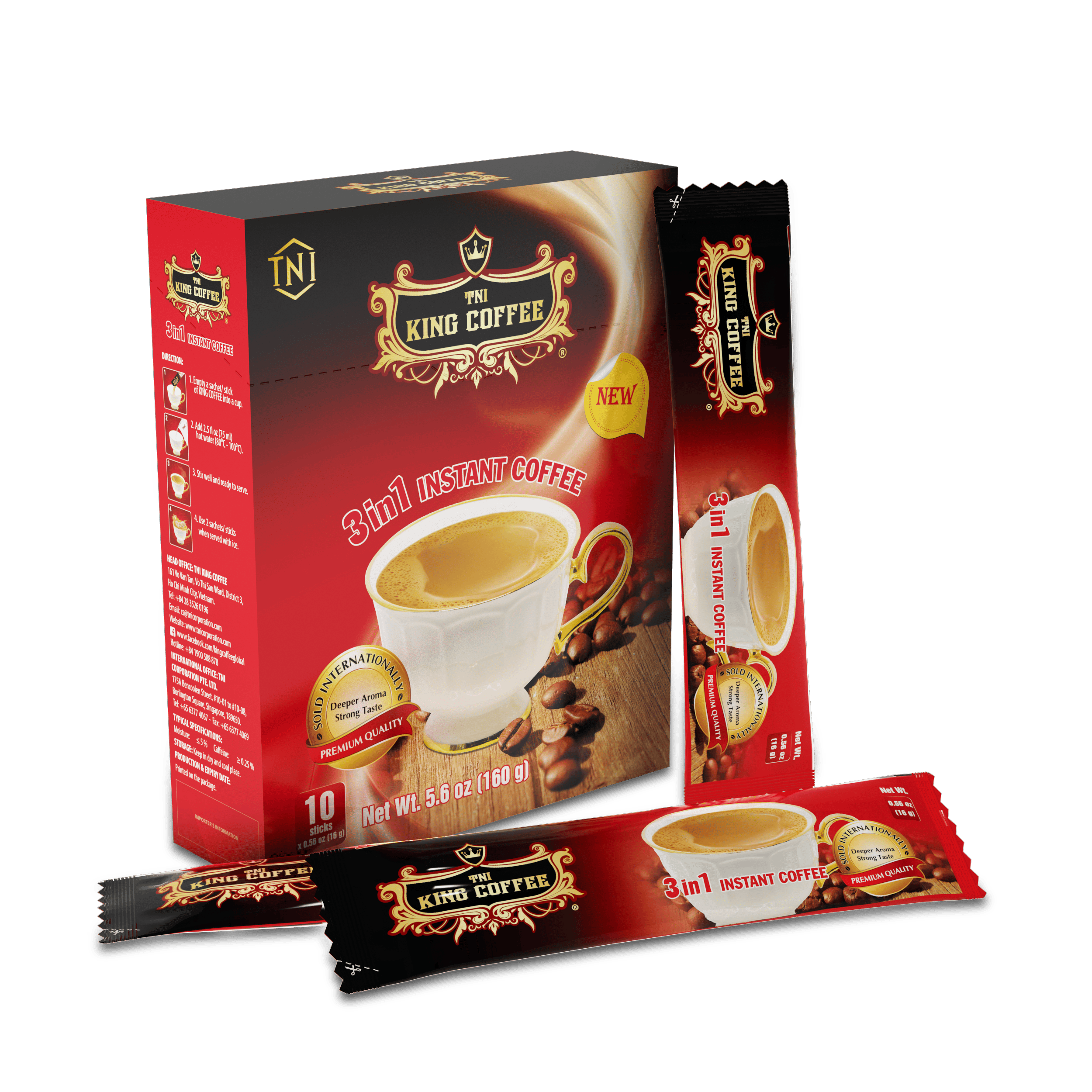 King-coffee-3in1-instant-Hop-10-sticks-x-16gr-boxsticks.png Cà Phê Hòa Tan 3IN1 KING COFFEE - Hộp 10 gói x 16g
