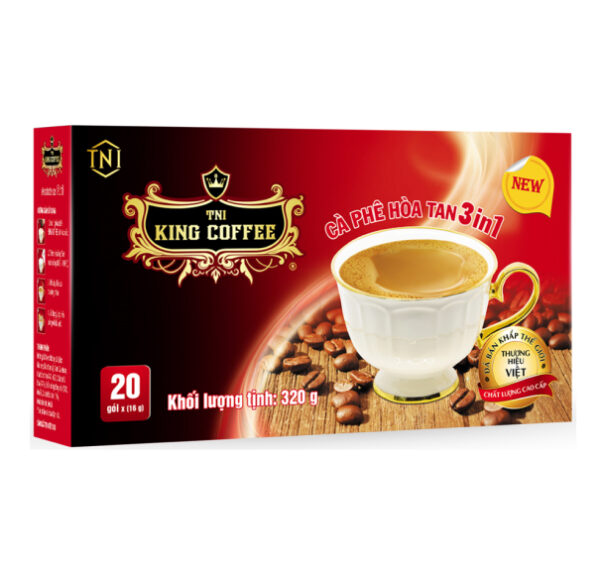 Cà Phê Hòa Tan 3IN1 KING COFFEE - Hộp 20 gói x 16g
