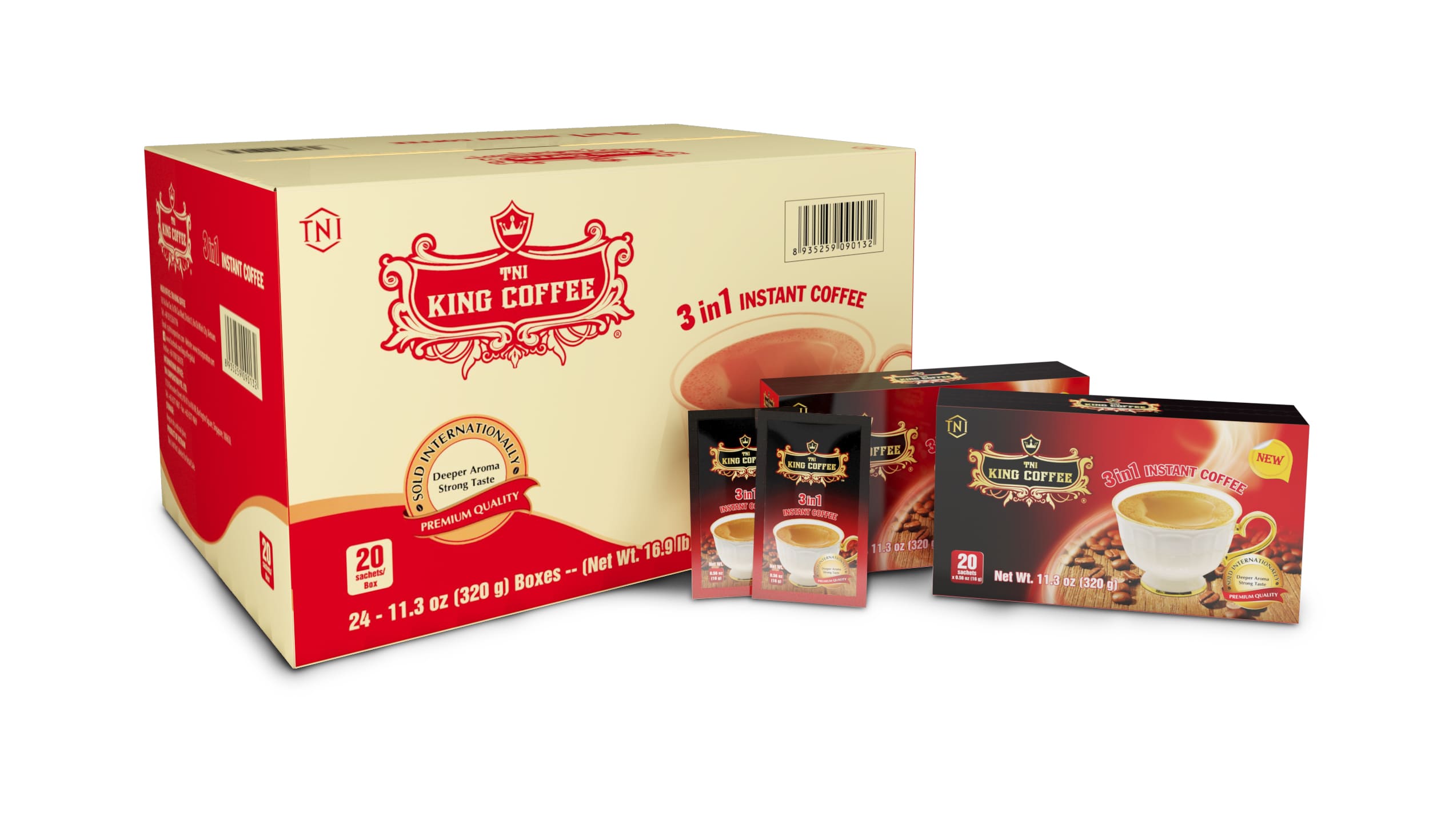King-coffee-3in1-instant-Hop-20-sachets-x-16gr-sanchets-carton.jpg Thùng Cà Phê Hòa Tan 3IN1 KING COFFEE – Hộp 20 gói x 16g