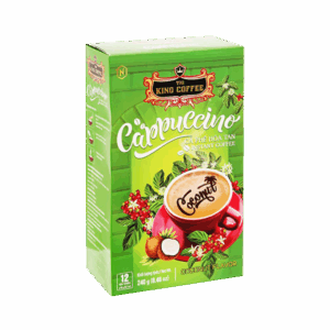 Cà Phê Hòa Tan Cappuccino KING COFFEE vị Dừa - Hộp 12 gói x 20g