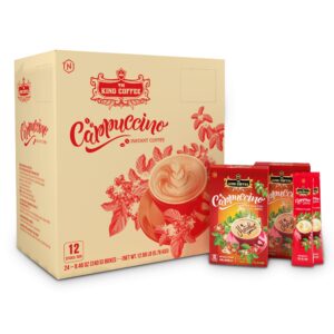 Thùng Cà Phê Hòa Tan Cappuccino KING COFFEE vị Hạt Dẻ - Hộp 12 gói x 20g