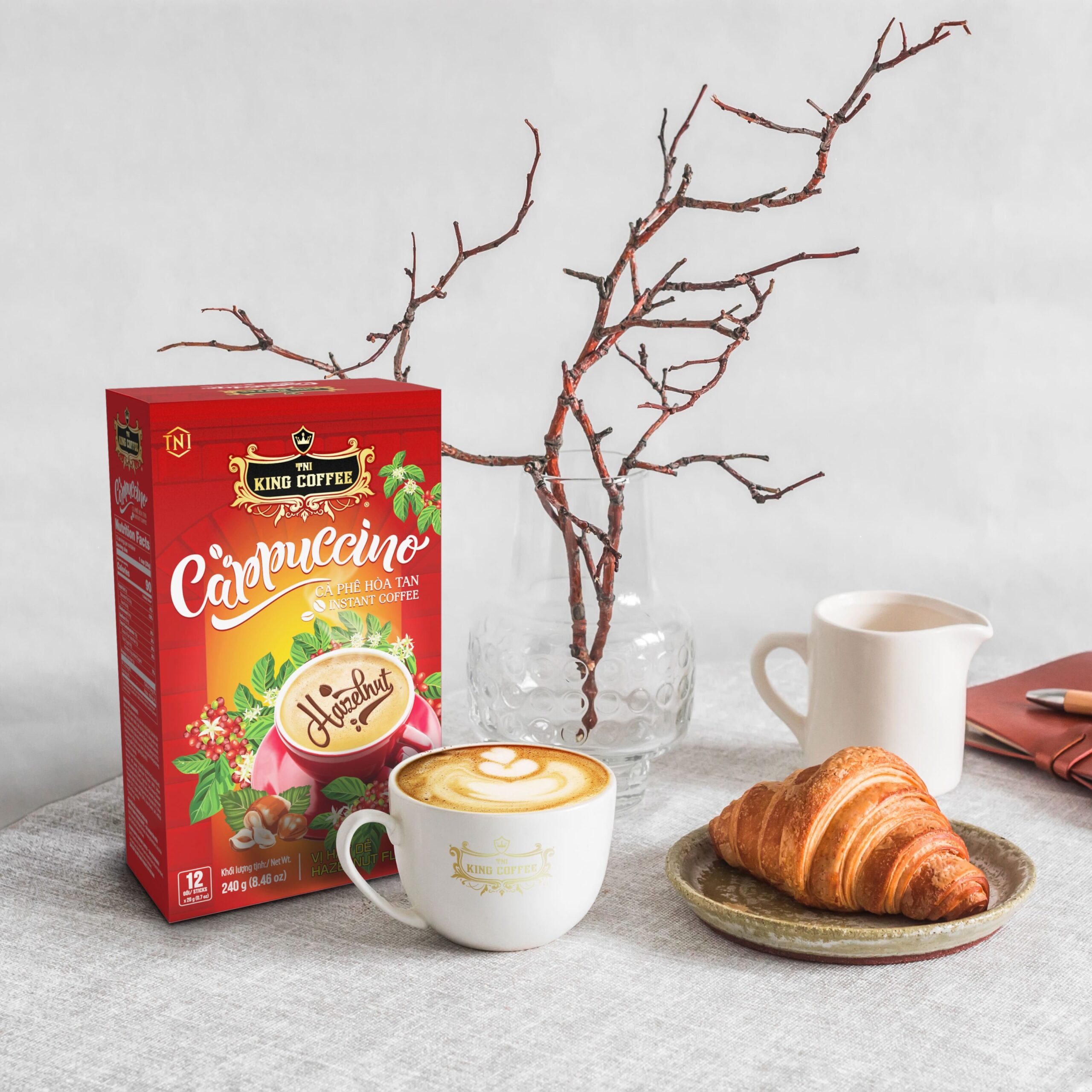 Mua Cà Phê Hòa Tan Cappuccino KING COFFEE vị Hạt Dẻ - Hộp 12 gói x 20g