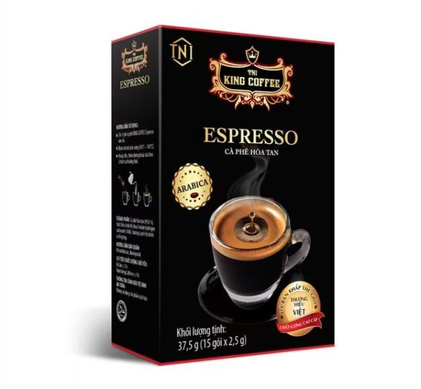 Cà Phê Hòa Tan Espresso KING COFFEE - Hộp 15 gói x 2.5g