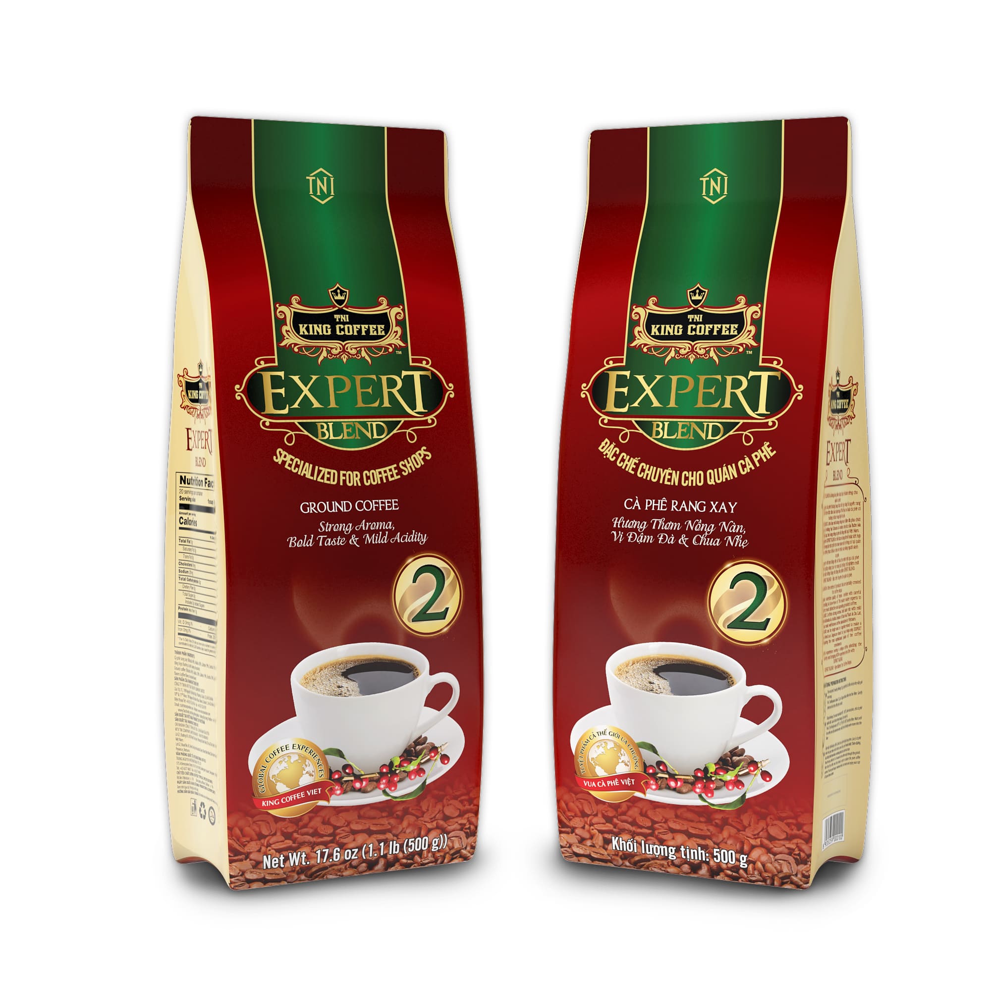 Túi Cà Phê Rang Xay Expert Blend 2 KING COFFEE - Túi 500g