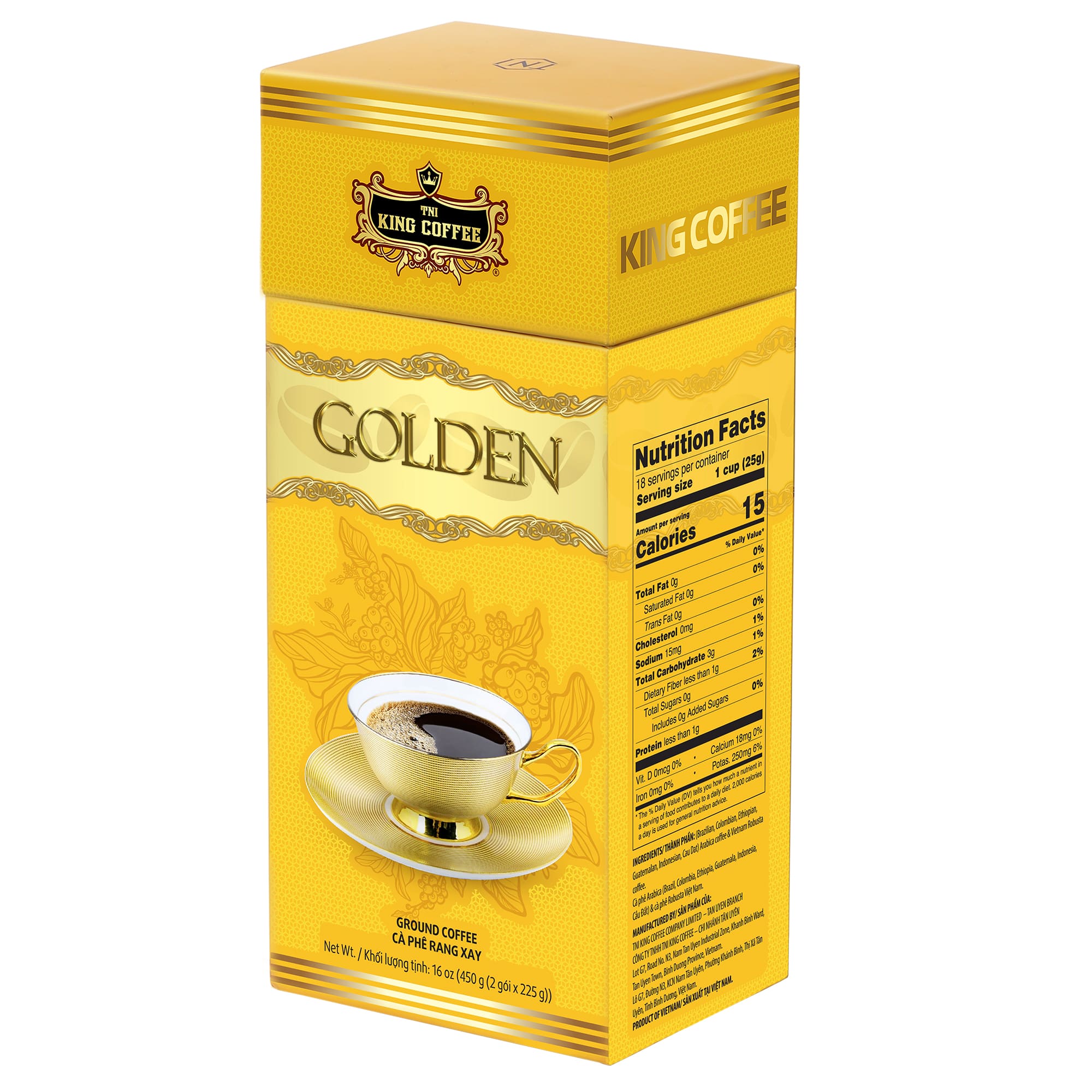Cà Phê Rang Xay Cao Cấp Golden KING COFFEE - Hộp 450g