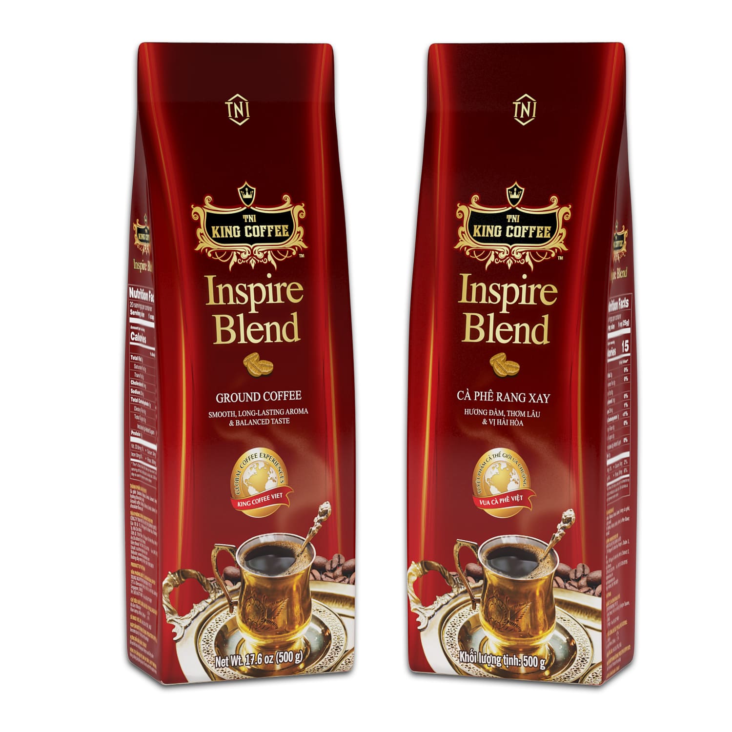Túi Cà Phê Rang Xay Inspire Blend KING COFFEE - Túi 500gr