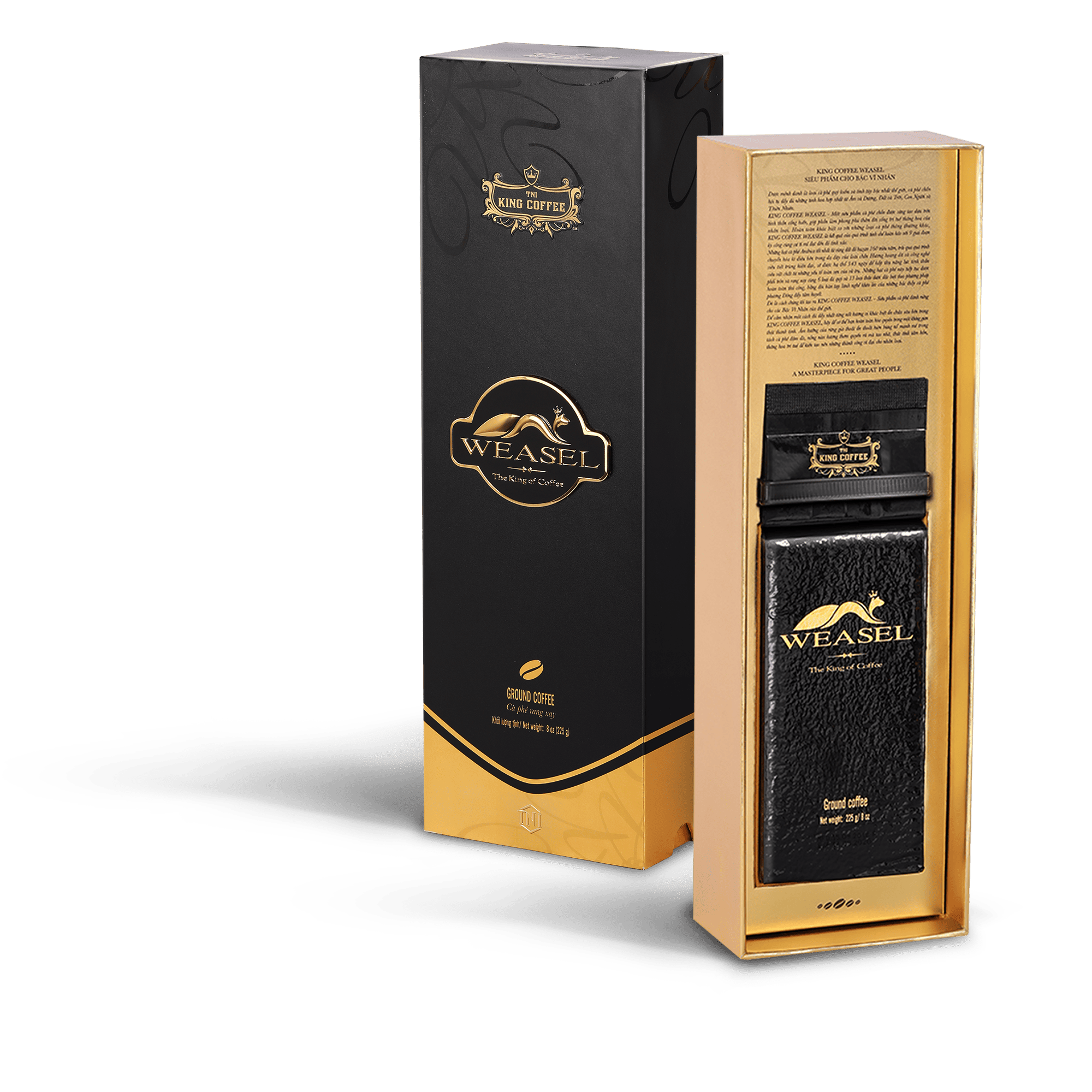 King-coffee-Weasel-Box-225gr-main-4.png Cà Phê Chồn Rang Xay Cao Cấp Weasel KING COFFEE - Hộp 225 gr