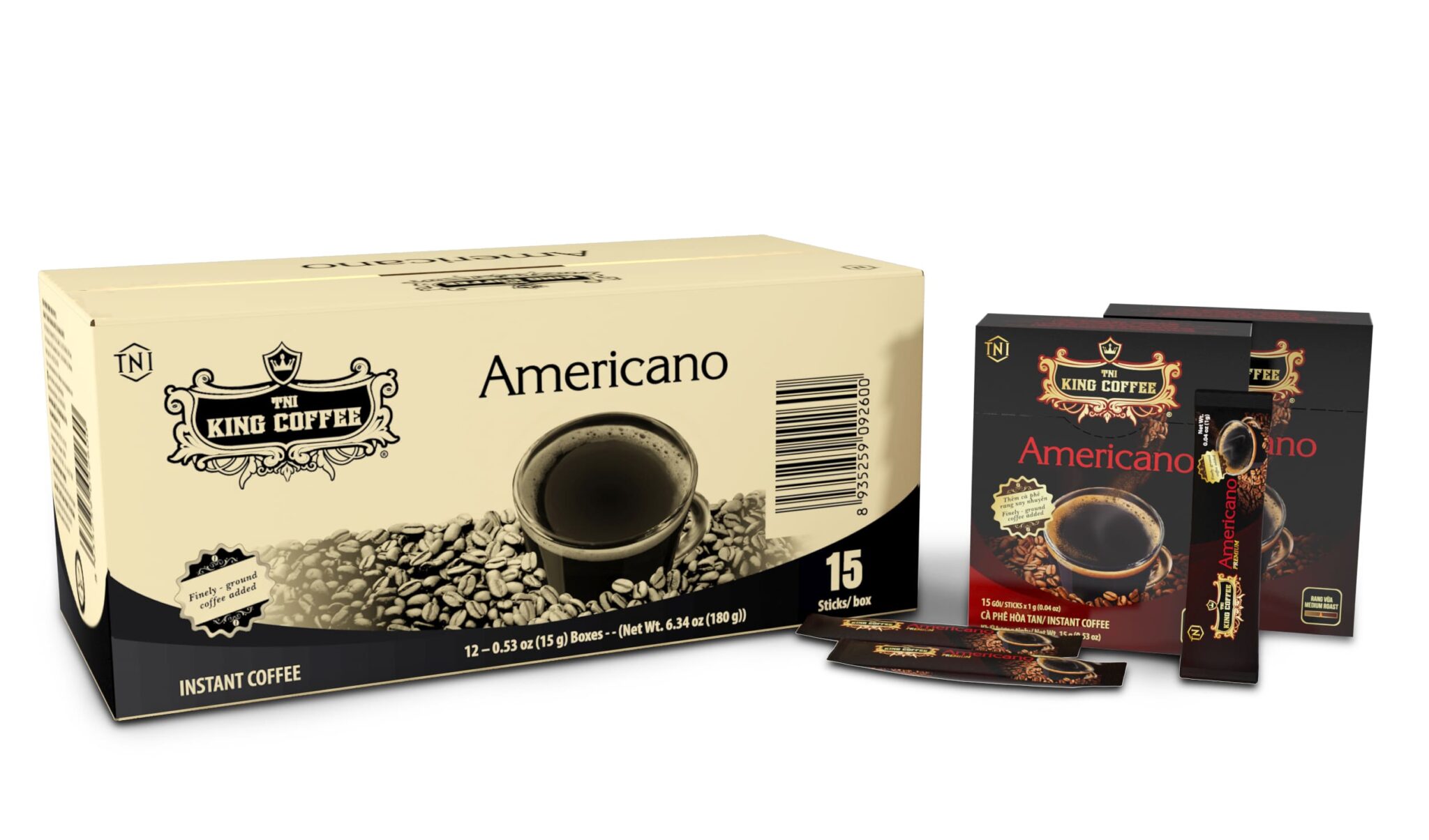 Cà Phê Hòa Tan Americano Cao Cấp KING COFFEE - Hộp 15 gói x 1g - King ...
