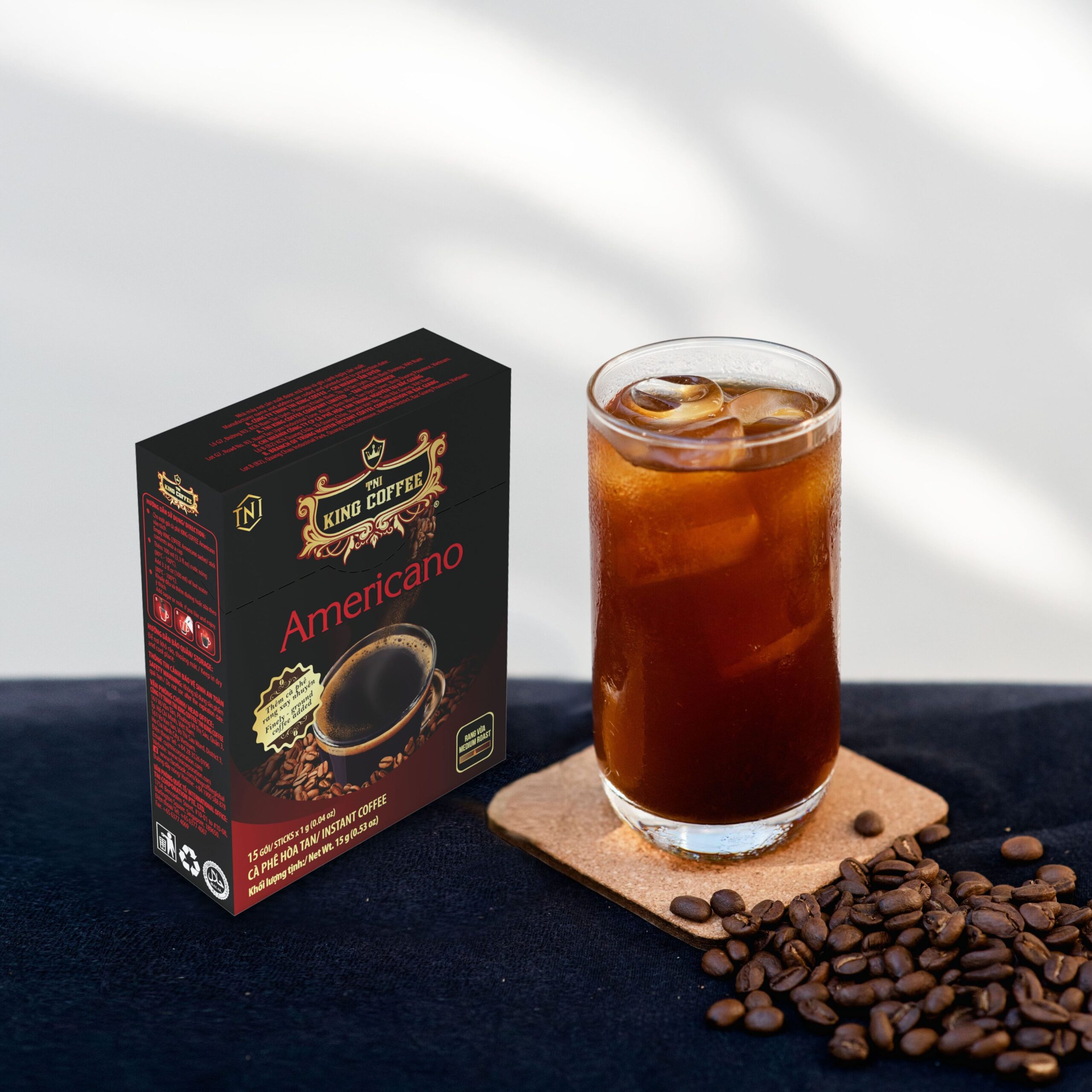 Mua Cà Phê Hòa Tan Americano Cao Cấp KING COFFEE - Hộp 15 gói x 1g