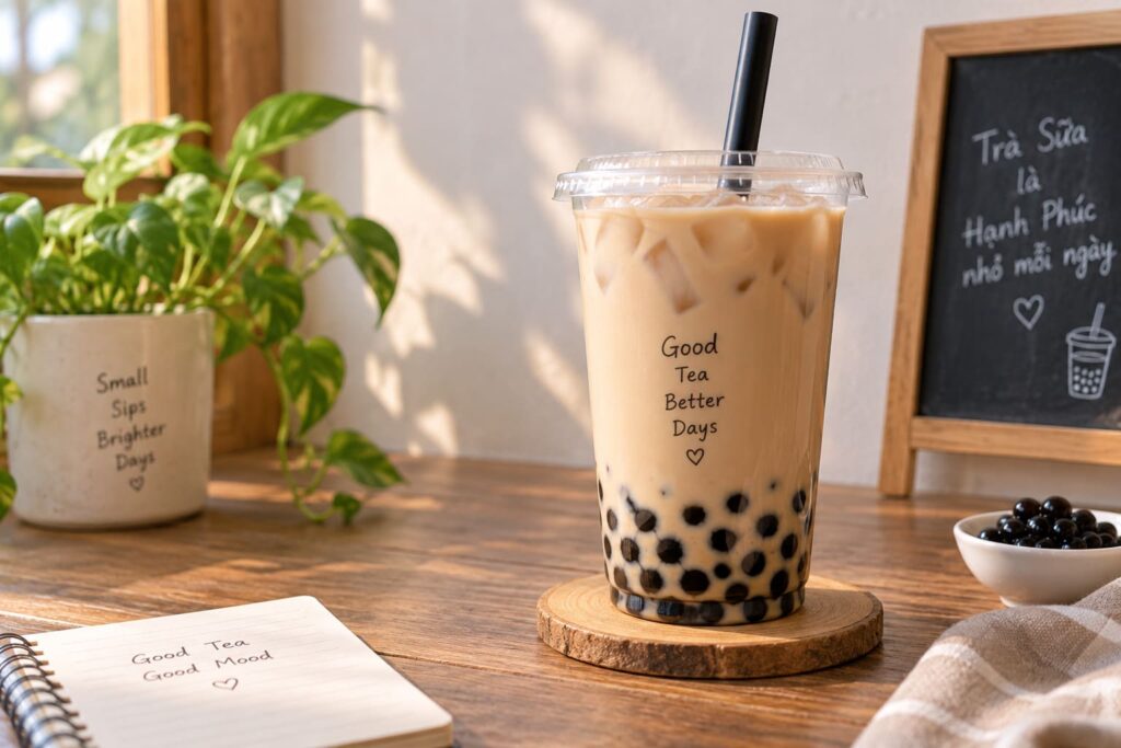 cách pha trà ô long sữa