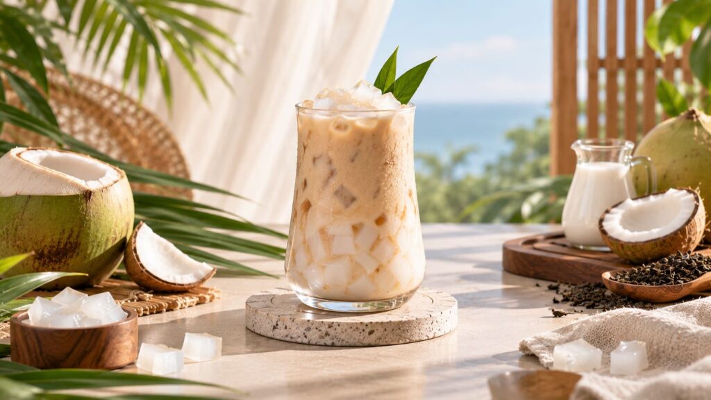 cách làm thạch dừa trà sữa