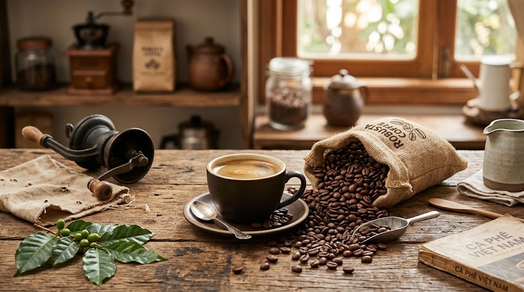 cách pha cafe Robusta với phin