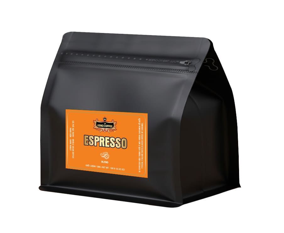 King Coffee Espresso Whole Bean coffee - Bag 100gr