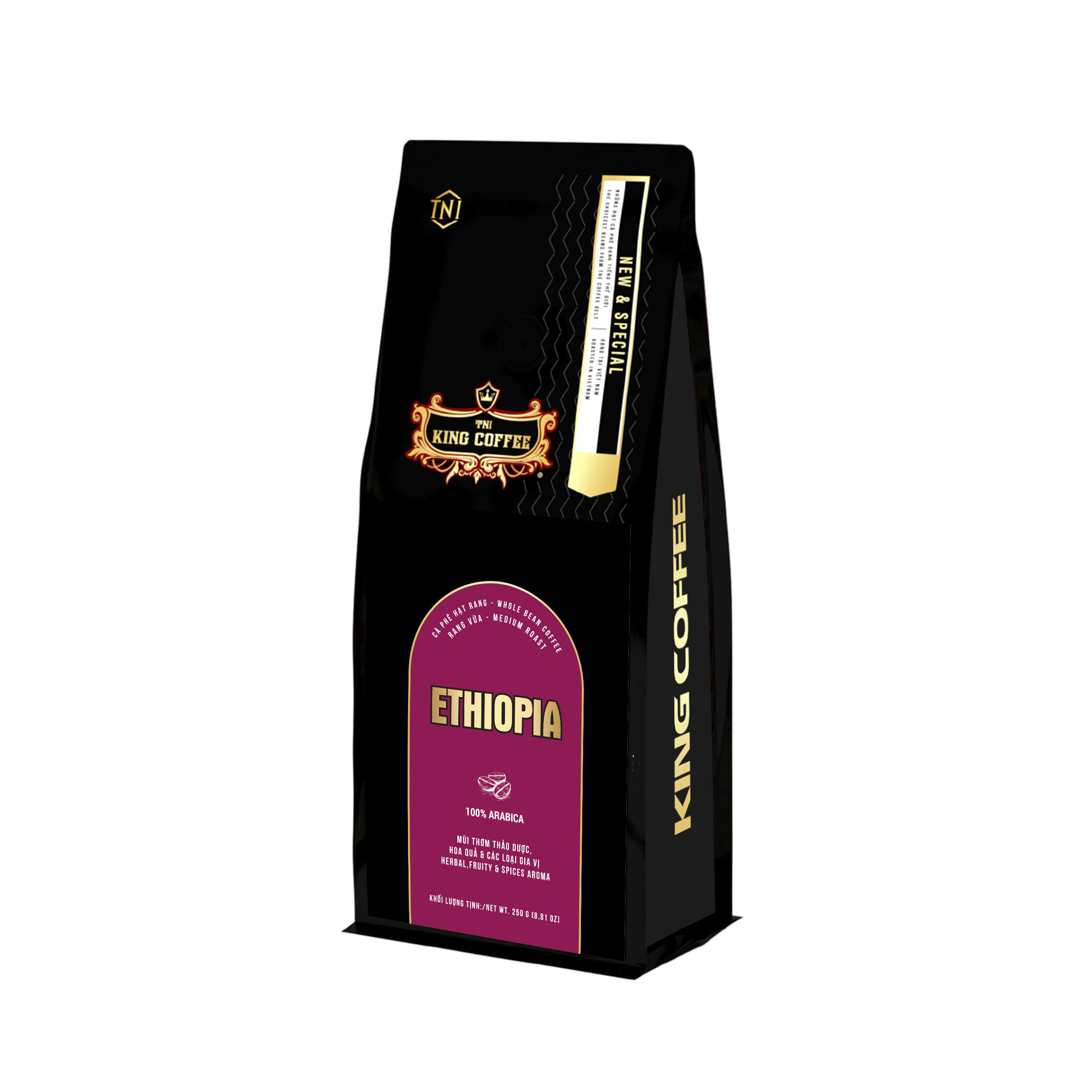 King Coffee Ethiopia Whole Bean coffee - Bag 250gr King Coffee Ethiopia Whole Bean coffee - Bag 250gr