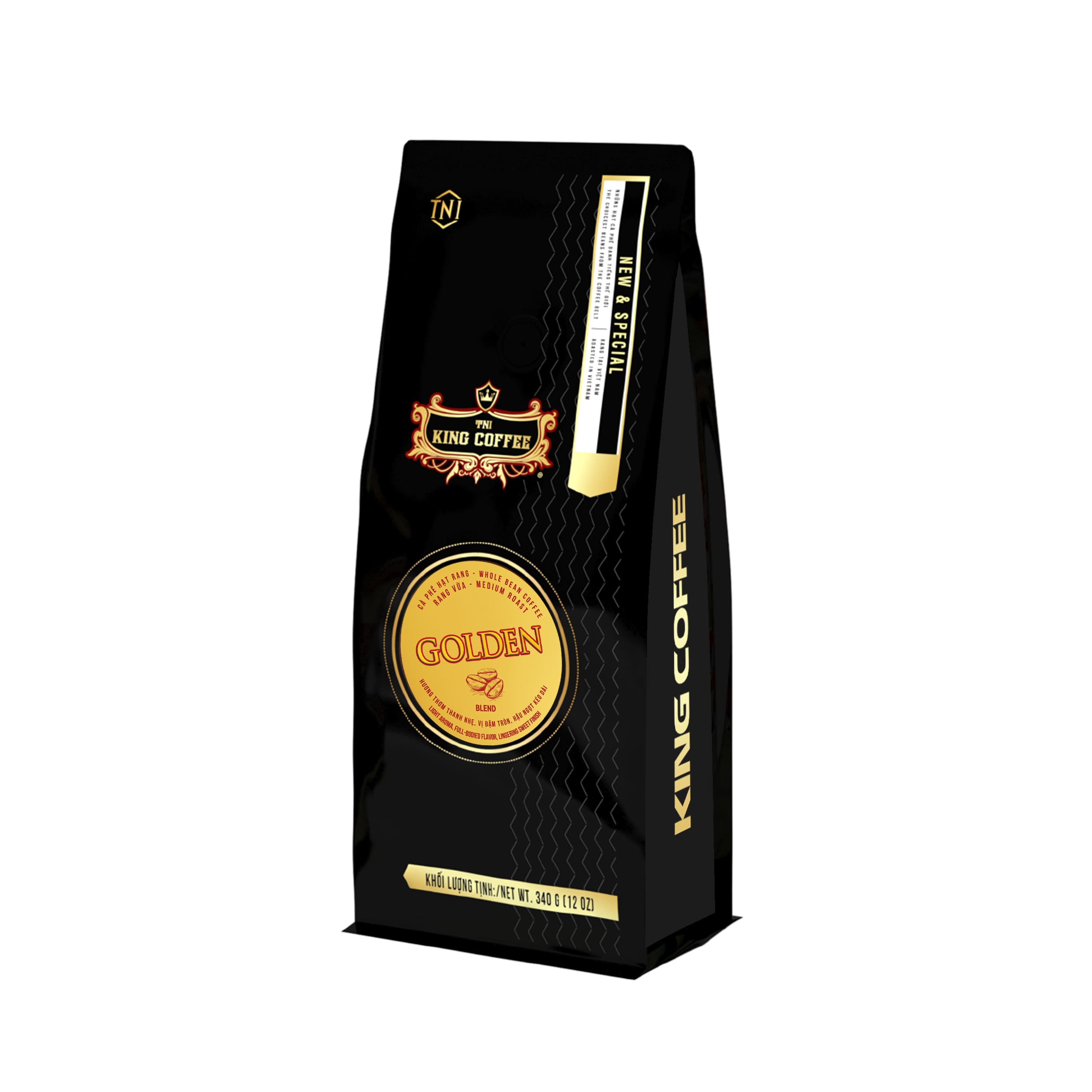King Coffee Golden Blend whole bean coffee - Bag 340g