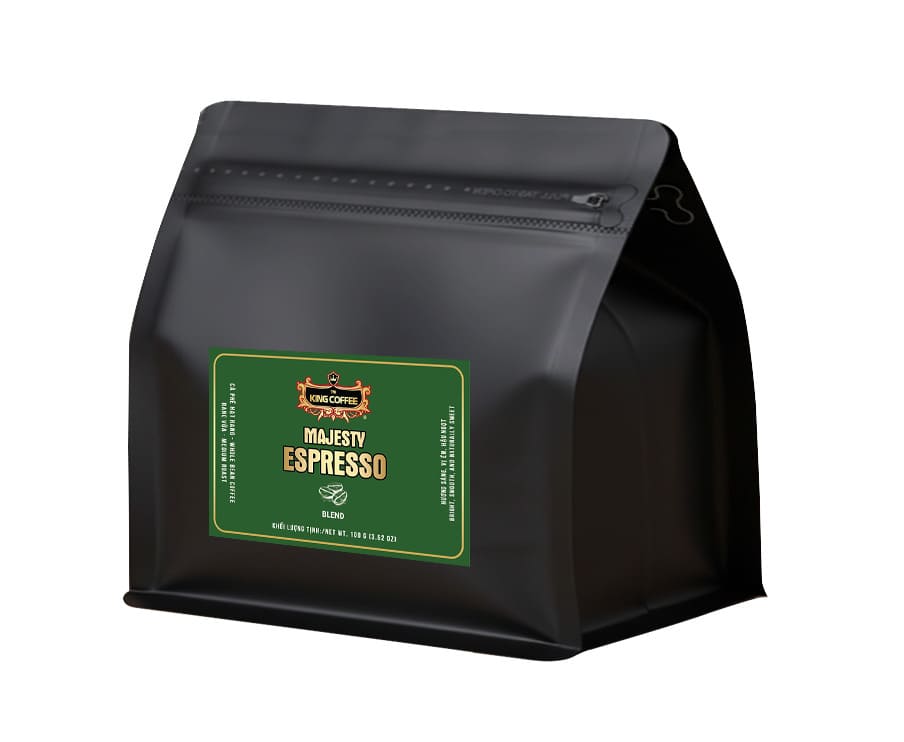 King Coffee Majesty Espresso whole bean coffee - Bag 100g