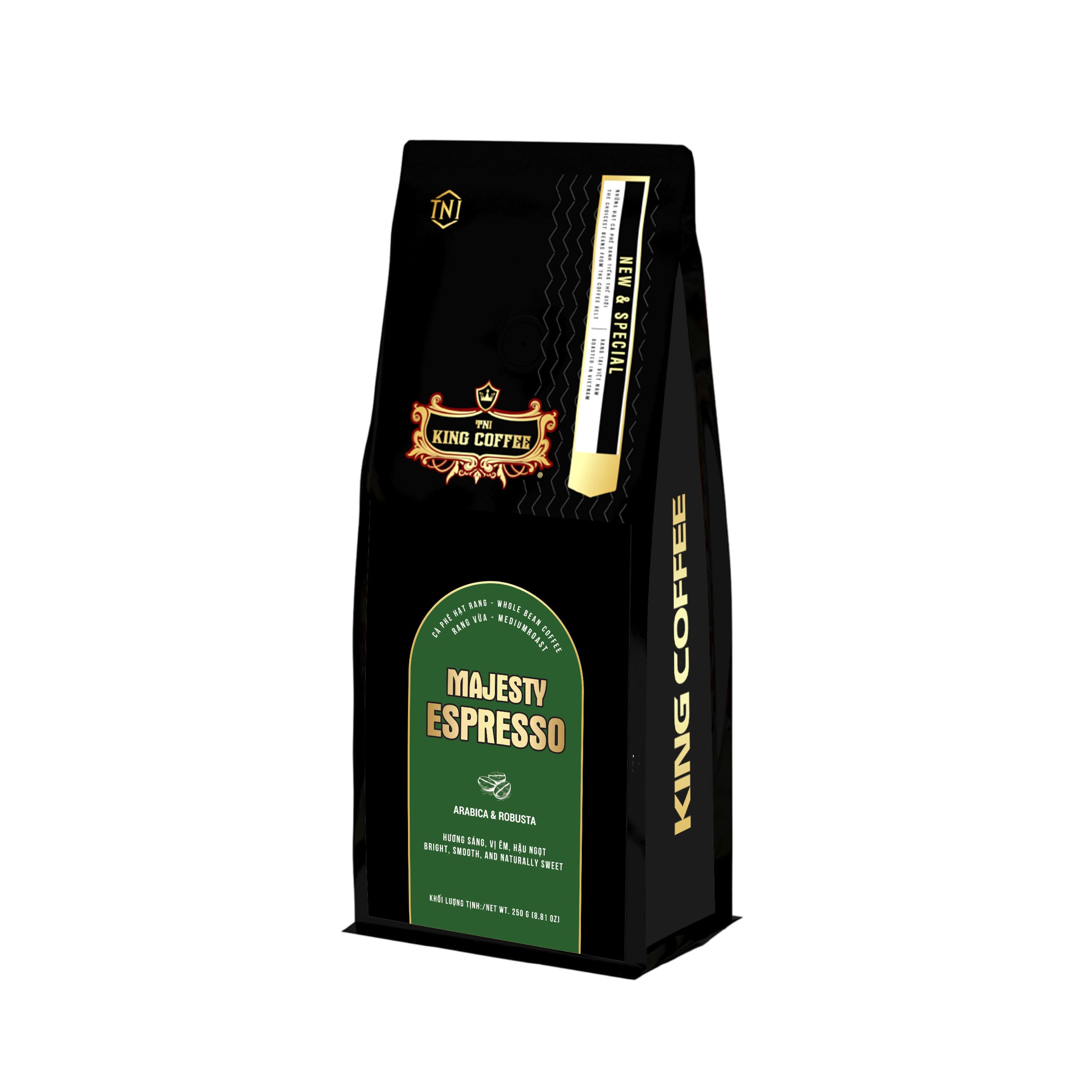 King Coffee Majesty Espresso whole bean coffee - Bag 250g