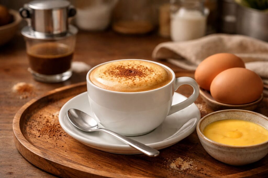 cà phê trứng cách làm