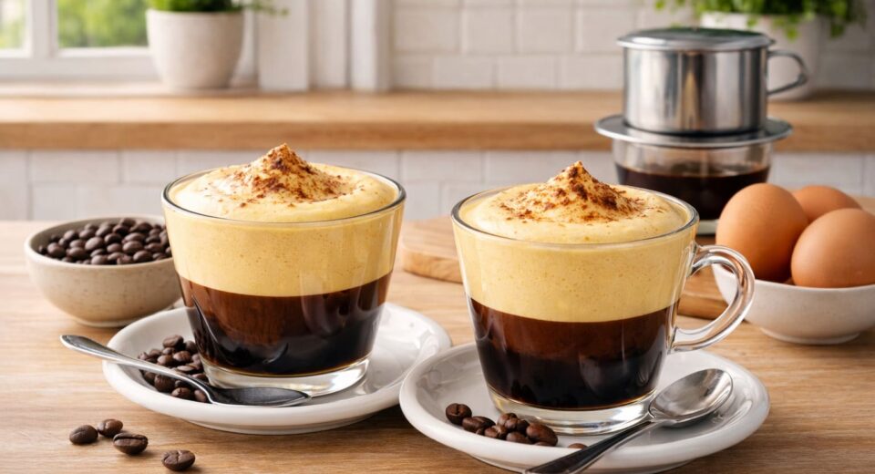 cách pha cà phê trứng