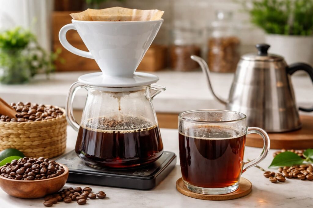 Cách pha cà phê chồn Pour Over (V60)