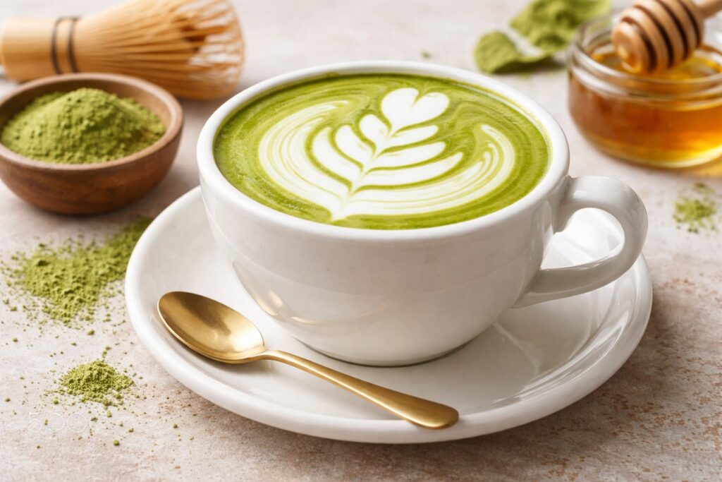 Cách pha matcha latte nóng