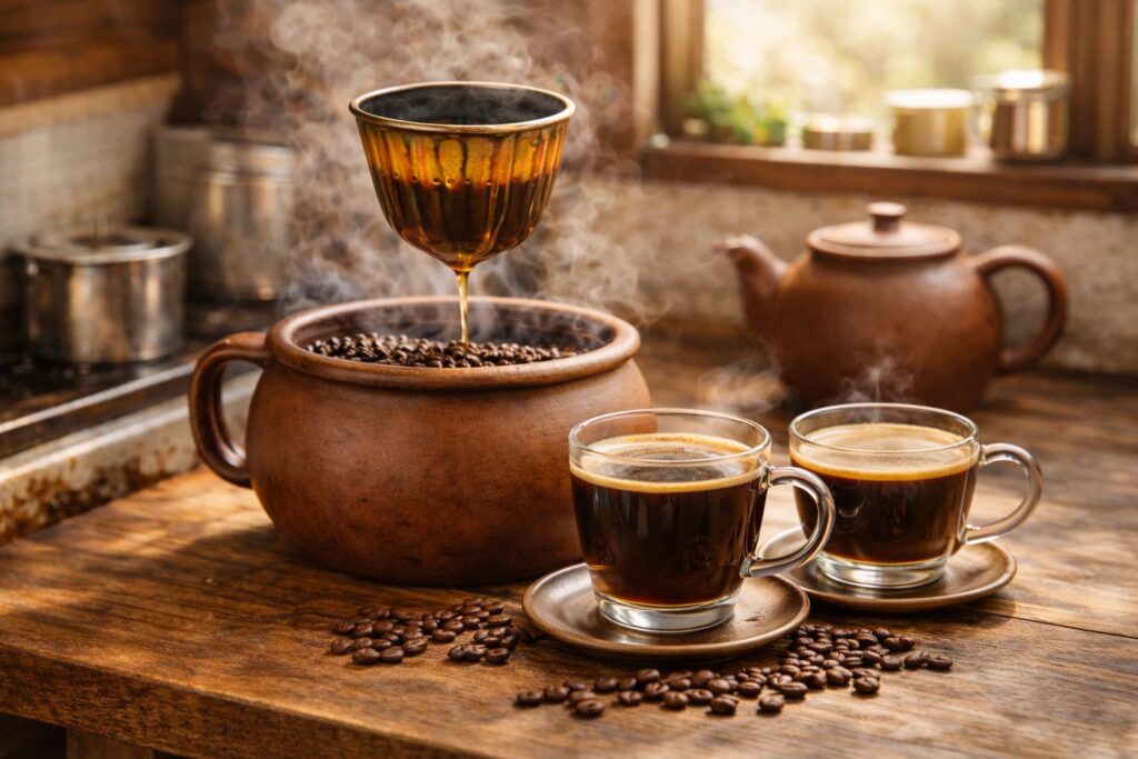 cách pha cafe vợt