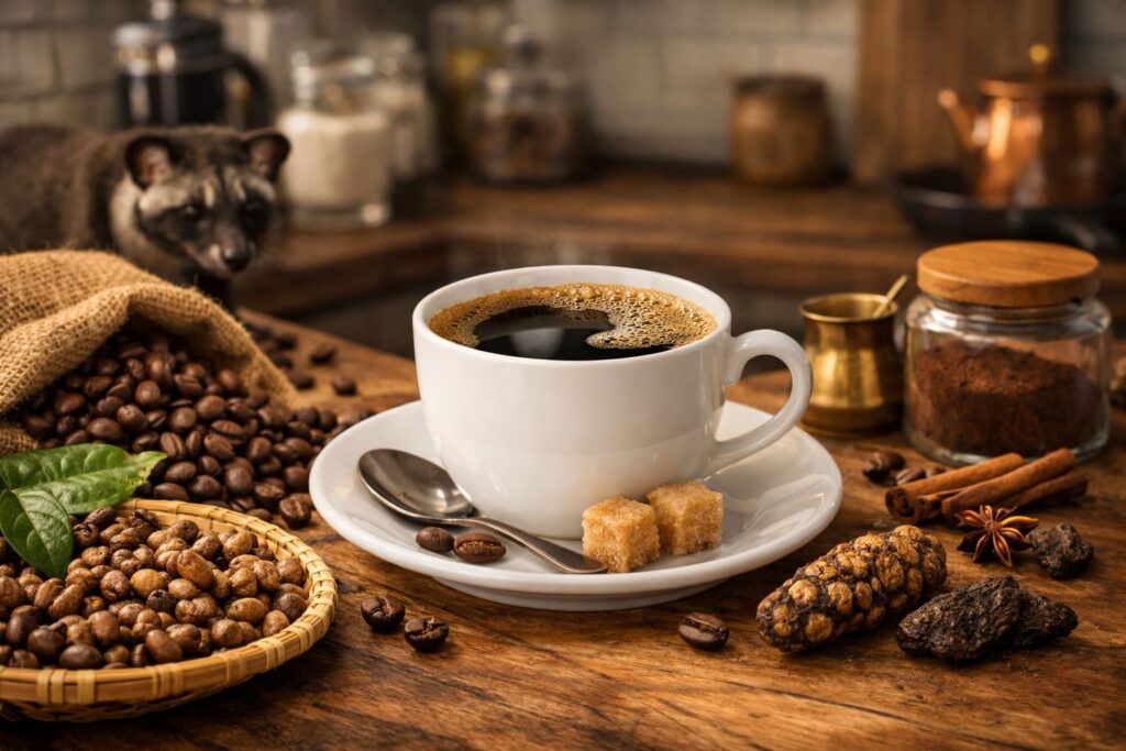 cách pha cafe chồn