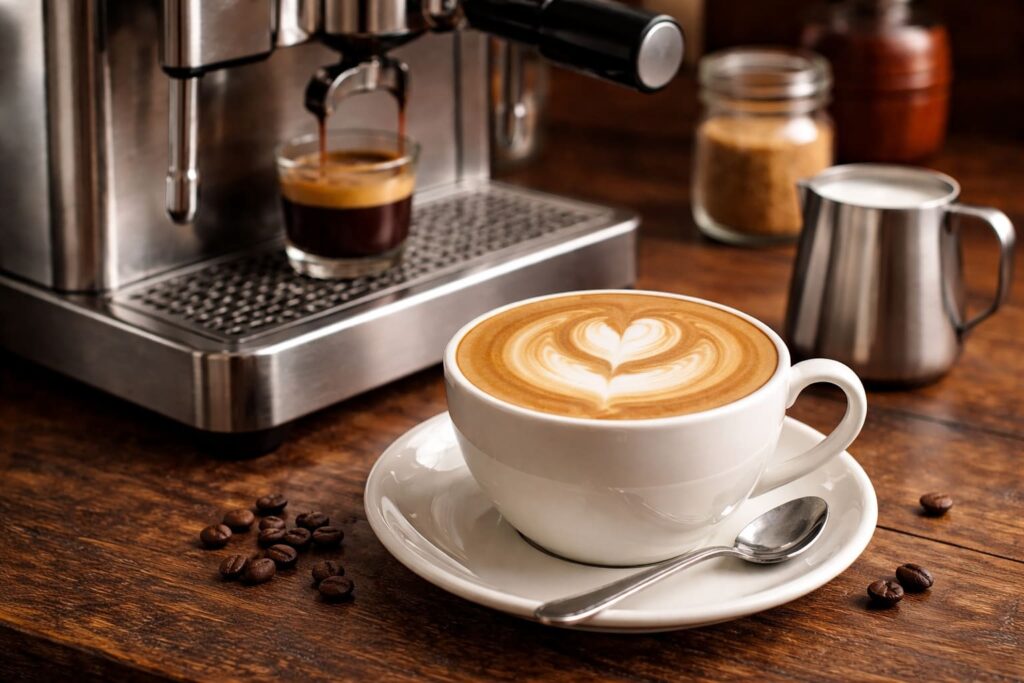 cách pha latte tại nhà