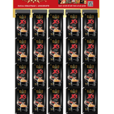 Cà Phê Hòa Tan 3IN1 X3 KING COFFEE – Dây 10 gói x 24g