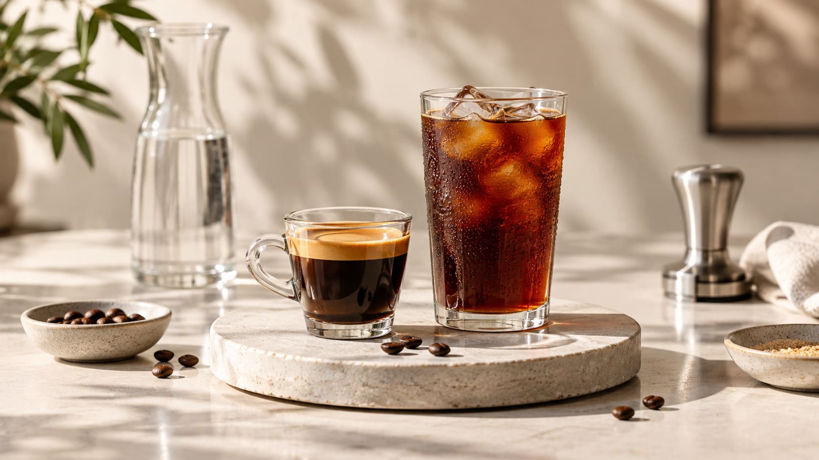 americano và espresso
