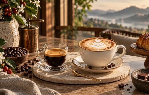 cà phê espresso và cappuccino