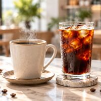 americano và cà phê đen
